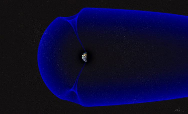 Структура магнитной воронки, образующейся над северными полярными регионами Земли. Источник изображения: Andøya Space Center/Trond Abrahamsen