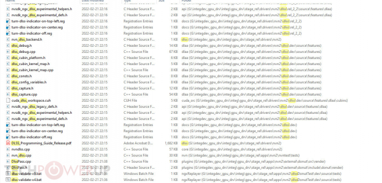 Исходный код технологии NVIDIA DLSS. Источник изображения: Techpowerup