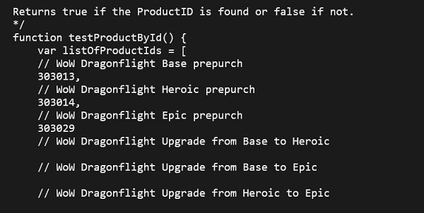  Выдержка из кода сайта Blizzard Entertainment (источник изображения: Wowhead) 